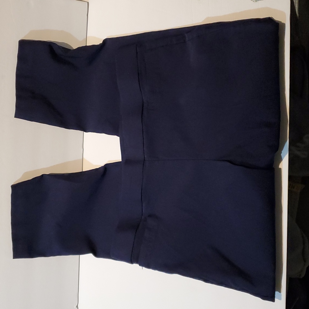Alfred Dunner Navy Pants Size 16 Women's Flat Front Pull On Elastic Waist Blue - Picture 2 of 8